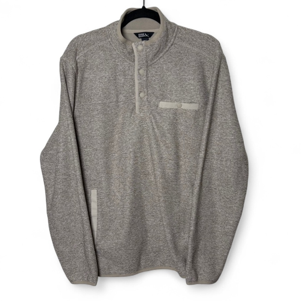 Eddie Bauer Sweater Fleece Pullover – Tan Medium NWT